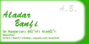 aladar banfi business card